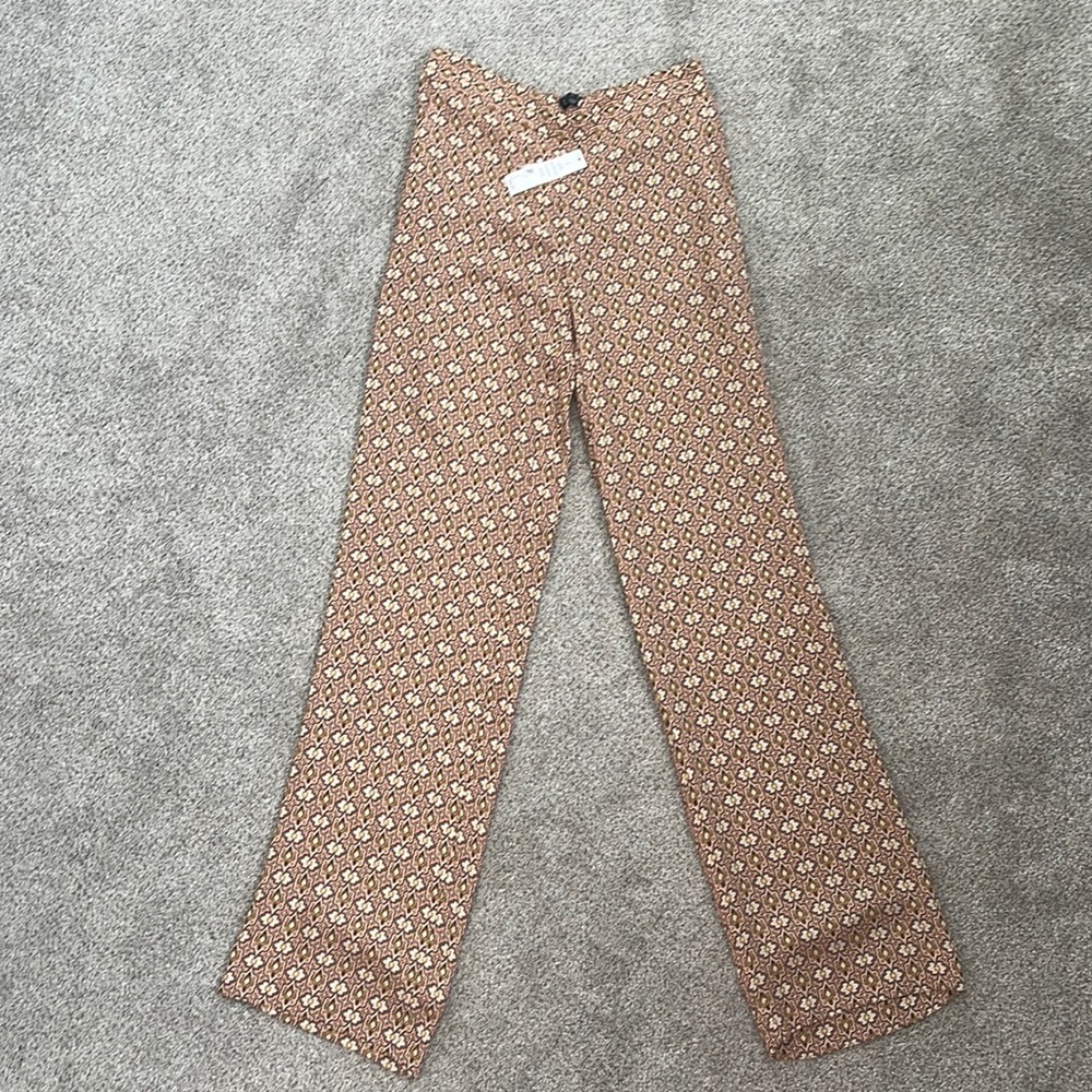 Theory Mitrana Wide Leg Foulard Print Silk Pant NEW NWT Size Petite P /TP